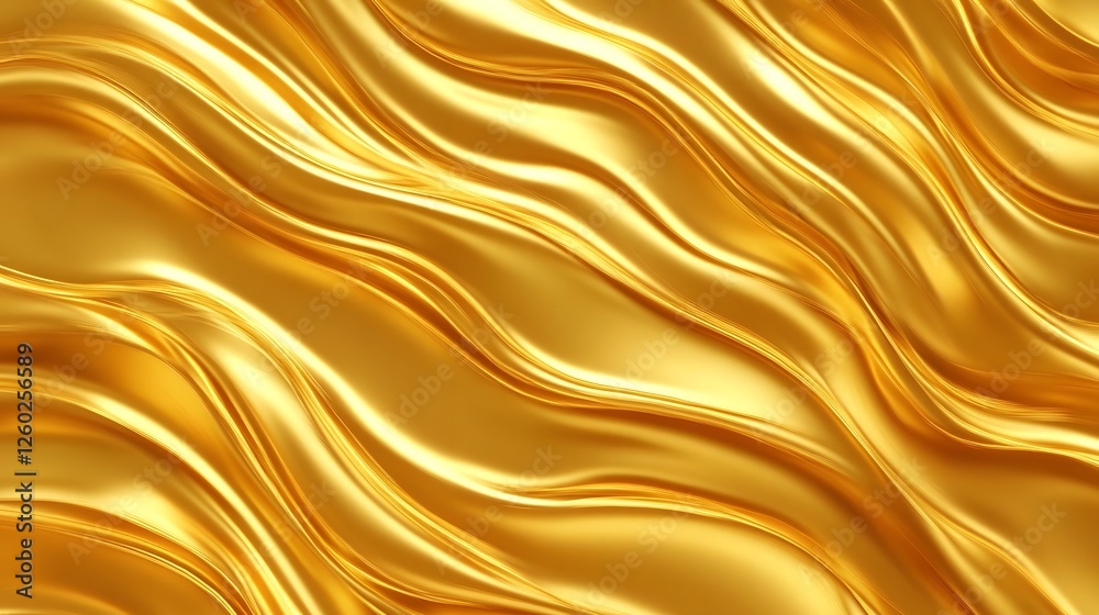 Poster captivating abstract background showcasing the flowing undulating waves of rich golden liquid metal 