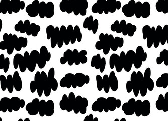 Fototapeta premium A seamless pattern of abstract clouds in black and white. Perfect for creating modern and stylish designs for backgrounds, wallpapers, and textiles