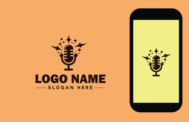 Voice Acting Studio icon Vocal Performance Studio Audio Dramatics Studio Sound Characterization Studio flat logo sign symbol editable vector