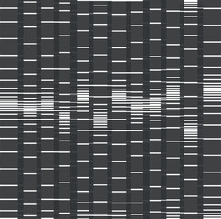 A wall made of overlapping tiles with white gaps or stripes.