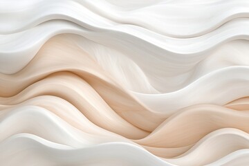 Obraz premium Lines flow continuously to form abstract ocean waves, inspired by Nordic seascapes, on a warm neutral background that evokes a calming, serene atmosphere