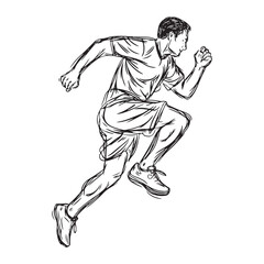 Man Jumping Silhouette - Elegant and Simple Jump Motion - Jumping Man Vector - Jumping Man Doodle - Jump Illustration - Man Jumping Line Art
