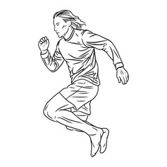 Fototapeta premium Jumping Silhouette of Man - Simple and Elegant Jumping Illustration - Jumping Man Vector - Jumping Man Doodle - Jump Illustration - Man Jumping Line Art 