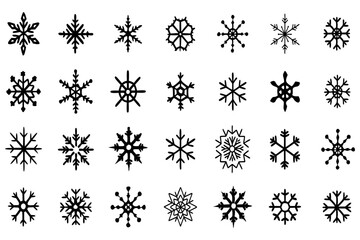 Snowflake Vector Icons set– for winter holiday decoration, Christmas & New Year | SVG Collection