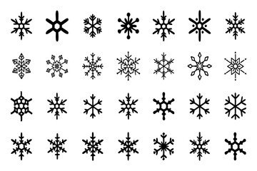 Snowflake Vector Icons set– for winter holiday decoration, Christmas & New Year | SVG Collection