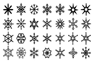Snowflake Vector Icons set– for winter holiday decoration, Christmas & New Year | SVG Collection