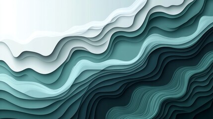 Fototapeta premium Abstract Flowing Waves Background, Green And Blue Gradient, Dynamic Liquid Effect, Modern Design