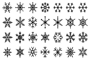 Snowflake Vector Icons set– for winter holiday decoration, Christmas & New Year | SVG Collection