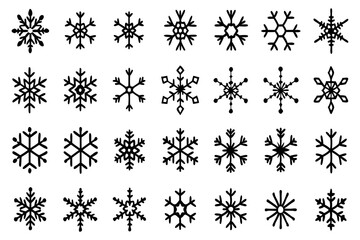 Snowflake Vector Icons set– for winter holiday decoration, Christmas & New Year | SVG Collection
