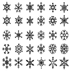 Snowflake Vector Icons set– for winter holiday decoration, Christmas & New Year | SVG Collection