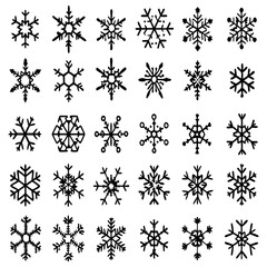Snowflake Vector Icons set– for winter holiday decoration, Christmas & New Year | SVG Collection