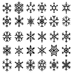 Snowflake Vector Icons set– for winter holiday decoration, Christmas & New Year | SVG Collection