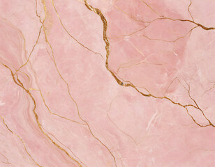 Fototapeta premium A delicate rose quartz marble surface with soft, flowing veins and a gentle golden shimmer. 