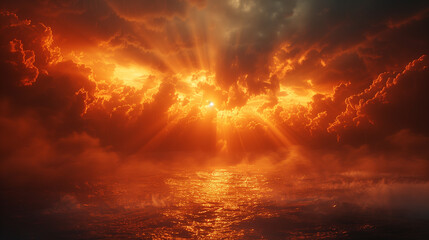 Fototapeta premium cielo que se tiñe de rojo