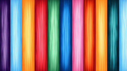 Obraz premium Colorful wooden planks, as a background, wall decoration. Background is plain