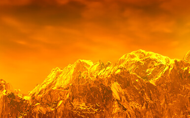 golden mountain tops