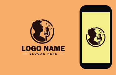 Voice Acting Studio icon Vocal Performance Studio Audio Dramatics Studio Sound Characterization Studio flat logo sign symbol editable vector