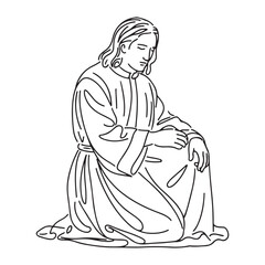 Man Kneeling Silhouette - Elegant and Clean Kneeling Figure Drawing - Kneeling Man Vector - Kneeling Man Doodle - Kneeling Illustration - Man Kneeling Line Art
