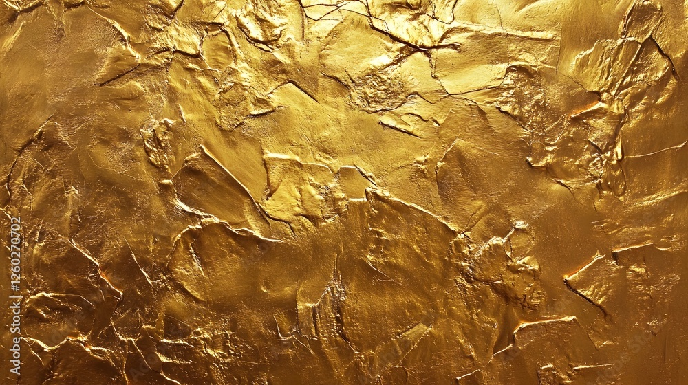 Aufkleber closeup shot of a crumpled shiny golden foil texture with abstract metallic sparkles glitter and ele