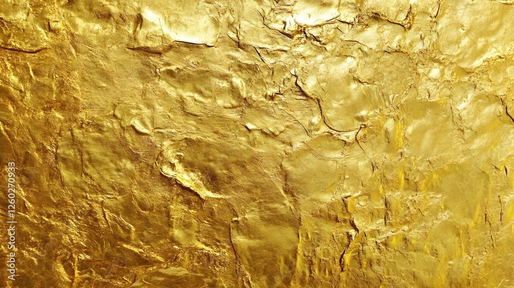 Poster Closeup view of a glistening golden metallic mineral texture with a brilliant dazzling glow and a radiant luminous sheen  The abstract background has a rich luxurious and elegant appearance