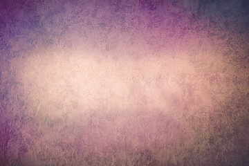 Textured wall with a soft gradient of warm beige and purple hues, creating a vintage, dreamy...
