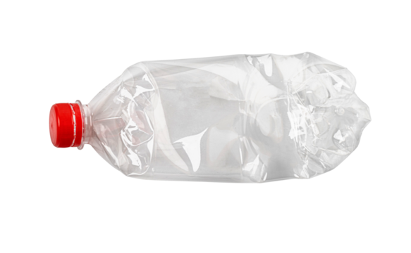 Used plastic bottles on white