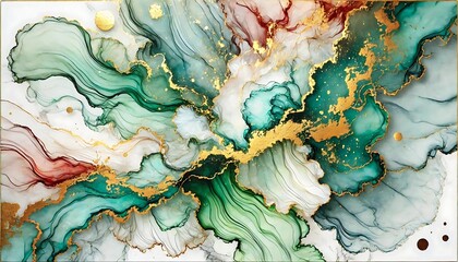 Vibrant alcohol ink background with fluid, abstract patterns in bright, vivid colors. The dynamic flow of ink creates organic shapes and smooth gradients, perfect for modern design projects.