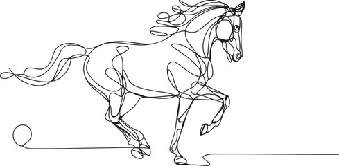 Elegance in Motion  Minimalist Galloping Horse