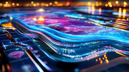 Abstract Tech Data Flow, Neon Lights - Abstract technology