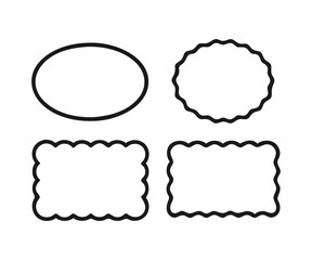 Fototapeta premium Set of four decorative shapes with scalloped edges