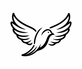 Simple Silhouette of a Flying Dove
