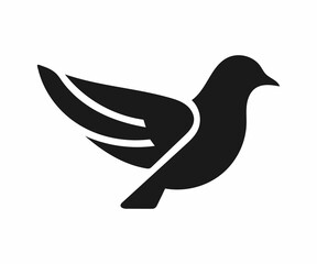 Simple Silhouette of a Flying Dove