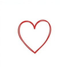 High-resolution stock photo of a hand-drawn heart doodle icon, isolated on a transparent background. The heart is rendered in a simple, bold style with a deep red color, suitable for commercial use