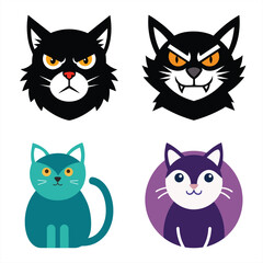 Minimalist Cat Silhouette Vector Icon for Logos & Artwork.