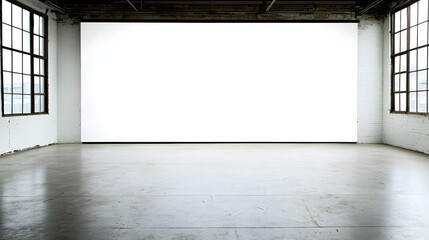 Creative space for art exhibitions urban studio visual content minimalist environment wide angle artistic expression