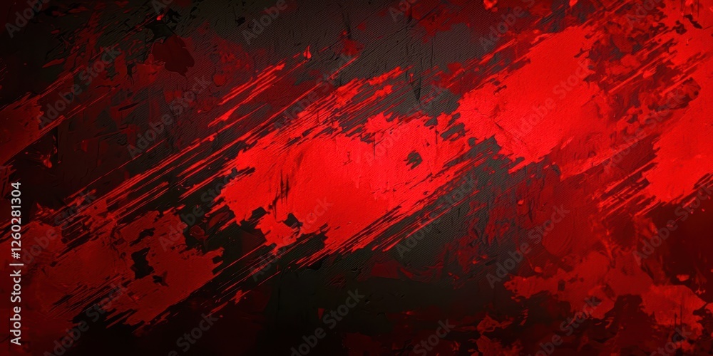 Poster red and black background with red splatters