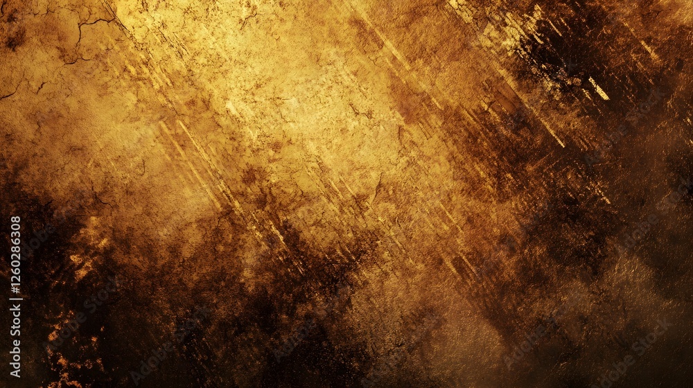 Fototapete glowing golden abstract metallic grunge textured background with a rustic aged finish dynamic lumino