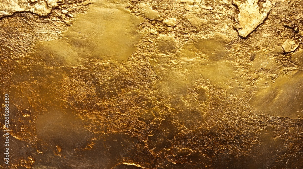 Leinwandbilder Glittering golden metallic textured abstract background with a fading worn and aged appearance  The surface has a rough messy and grungy a vintage industrial and creative design element