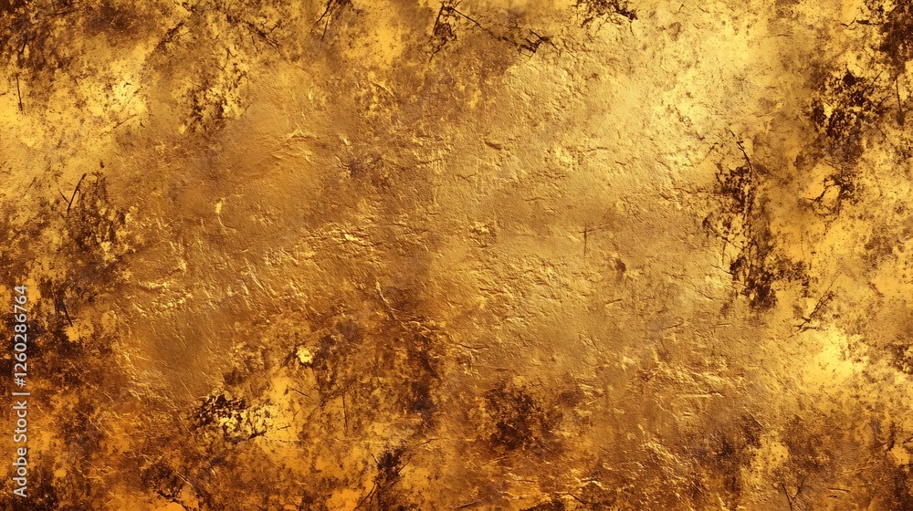 Fototapete glowing golden metallic textured abstract background with opulent granular vintage grunge effect lux