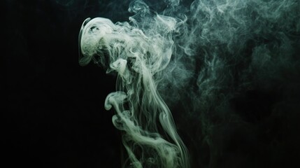 Fototapeta premium Abstract swirling smoke against dark background, for design