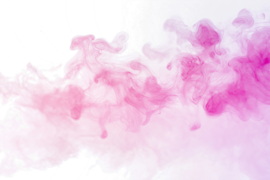 soft pink smoke clouds isolated on transparent white background