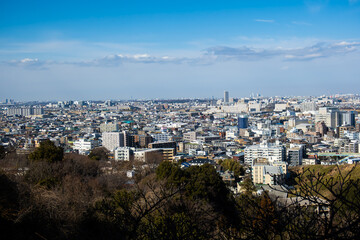 神奈川の枡形山から見る東京の風景