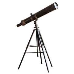 Antique Brass Refracting Telescope on Tripod Vintage Astronomy Equipment Stargazing