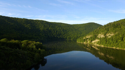 bay hills view from above mountains river