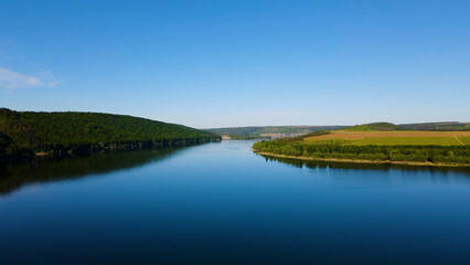 bay hills view from above mountains river