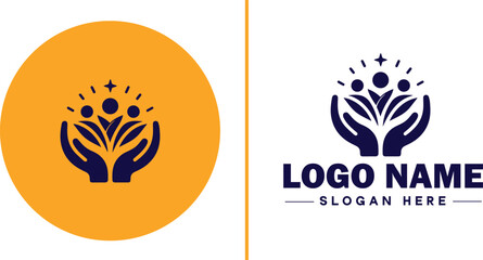 Volunteer Organization icon Nonprofit organization Charitable organization Community service group flat logo sign symbol editable vector