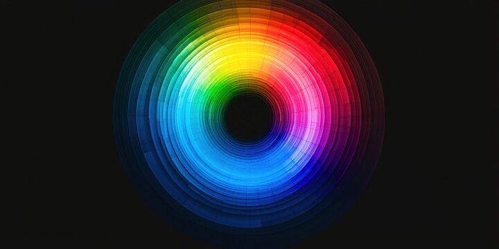 Colorful circle with a black background