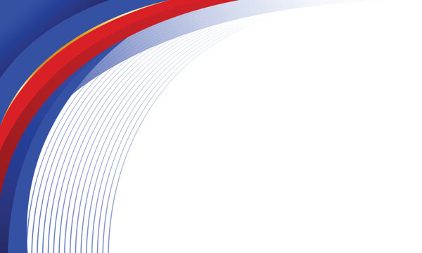 Modern blank background with blue and red curved border
