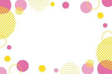 幾何学デザインのかわいいフレーム　ピンク