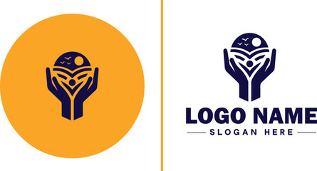 Volunteer Organization icon Nonprofit organization Charitable organization Community service group flat logo sign symbol editable vector